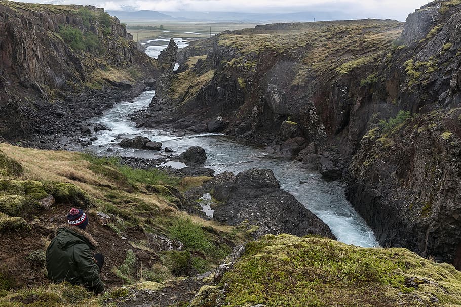 Photo of Stream of River in Between Cliff, daylight, environment HD wallpaper