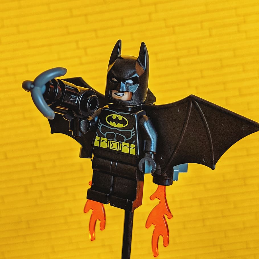 Lego Batman minifig, yellow, englewood, colorado, united states
