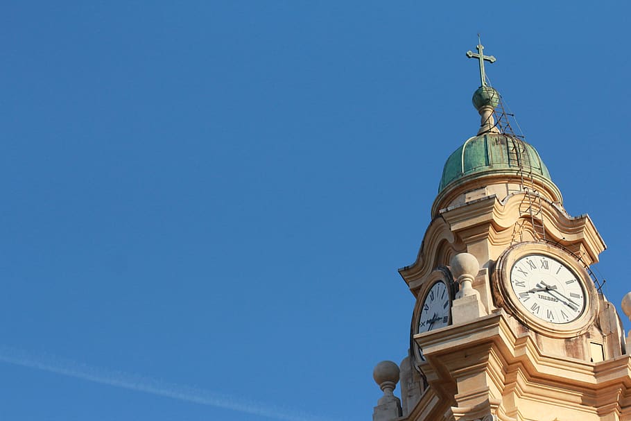 architecture, building, tower, clock tower, monument, blue skies HD wallpaper
