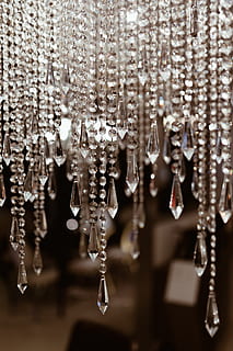Close up of crystal chandelier, abstract, detail, background HD wallpaper