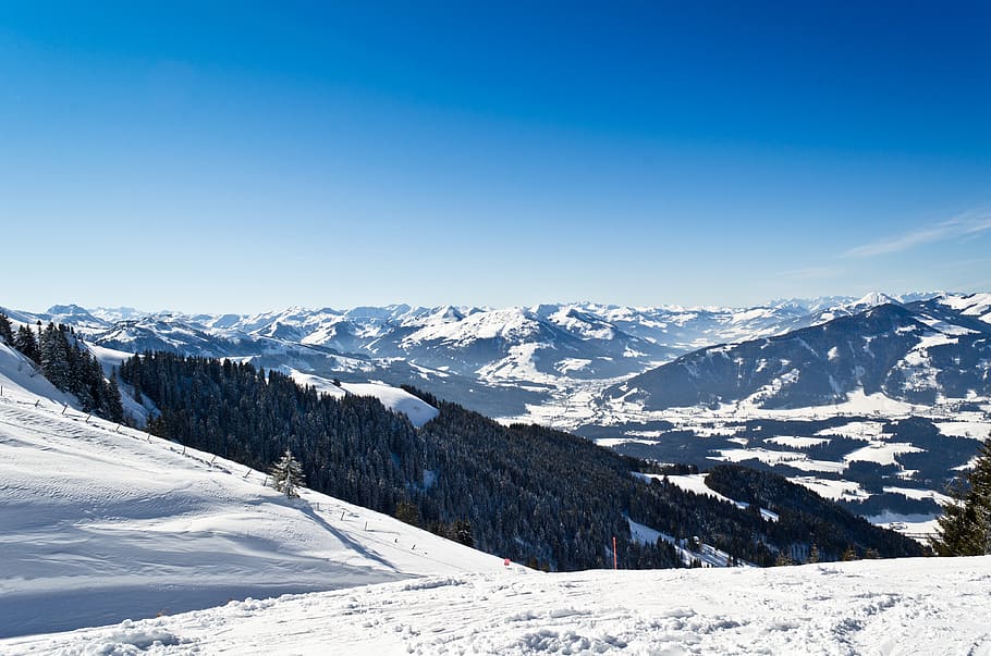 landscape, mountains, snow, winter, nature, sky, blue, outdoor HD wallpaper