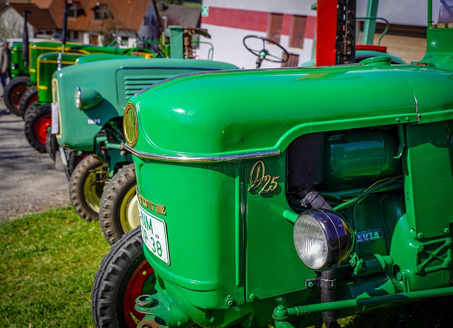 tractor, bulldog, oldtimer, green, agriculture, tractors, working machine HD wallpaper