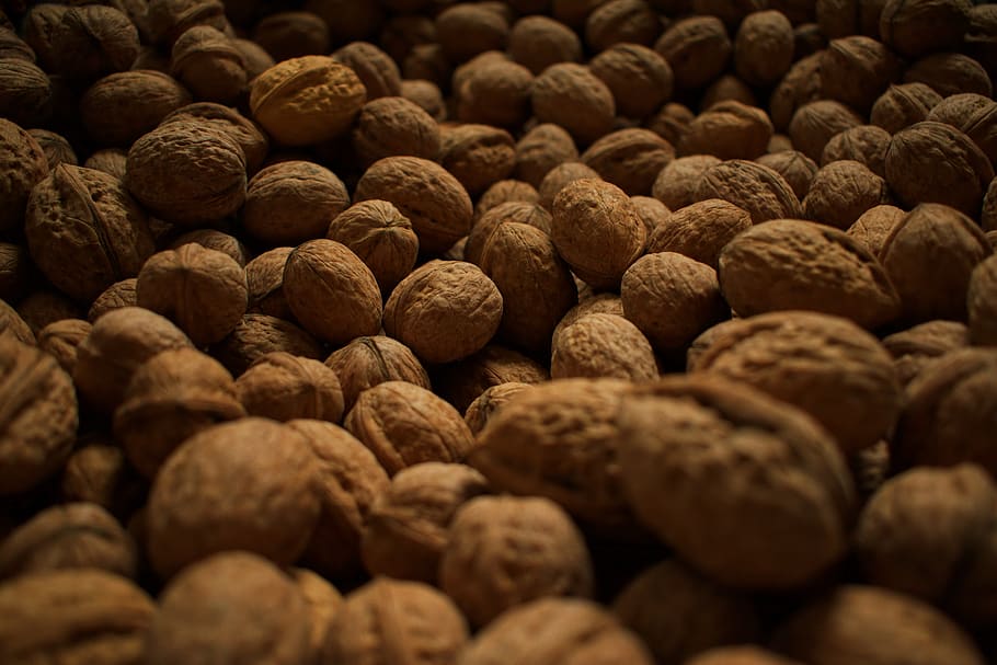 walnut, nuts, walnuts, brown, harvest, hard, fruit bowl, food and drink HD wallpaper