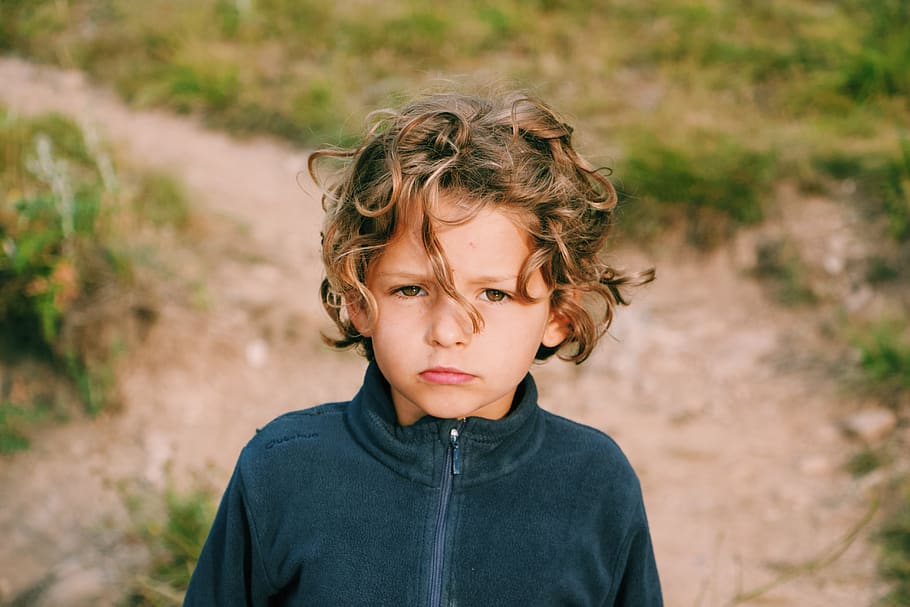 boy wearing zip-up jacket, portrait, child, childhood, headshot HD wallpaper