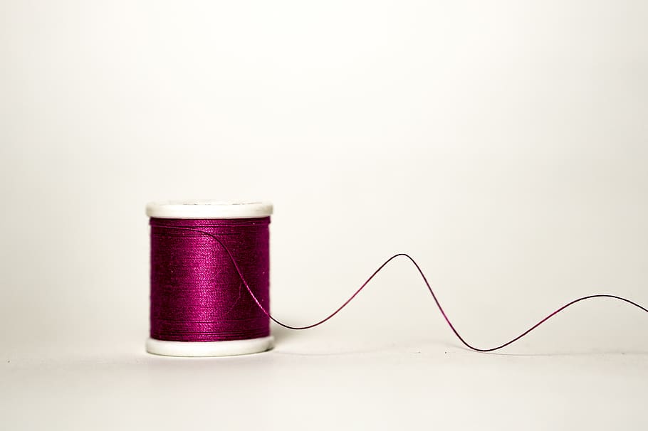 purple thread, studio shot, spool, sewing, indoors, sewing needle HD wallpaper
