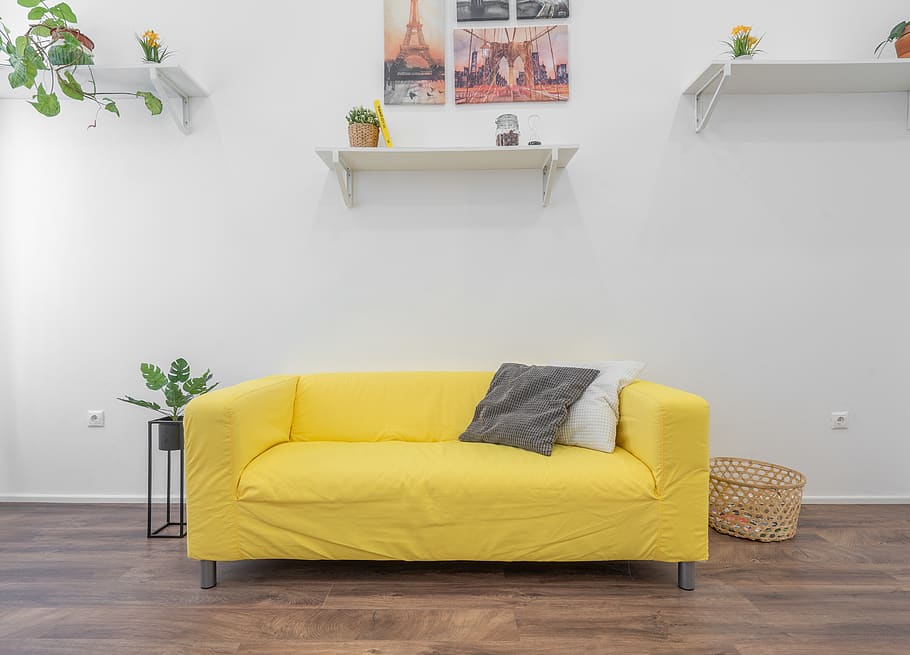 furniture, couch, corner, living room, indoors, cushion, shelf HD wallpaper