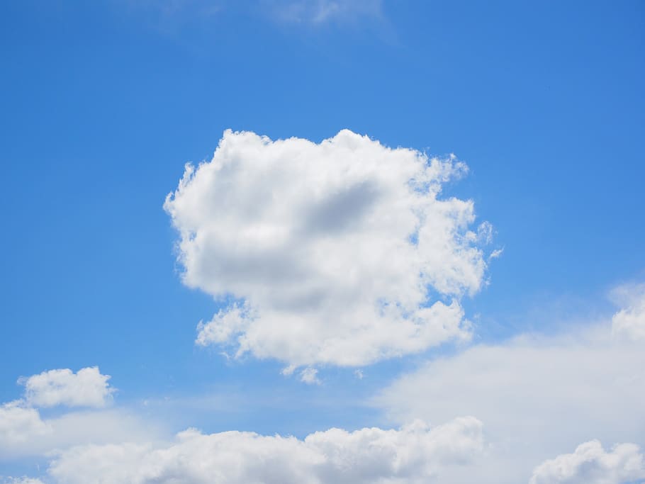 White Clouds on Blue Sky, atmosphere, bright, cloudiness, cloudy HD wallpaper