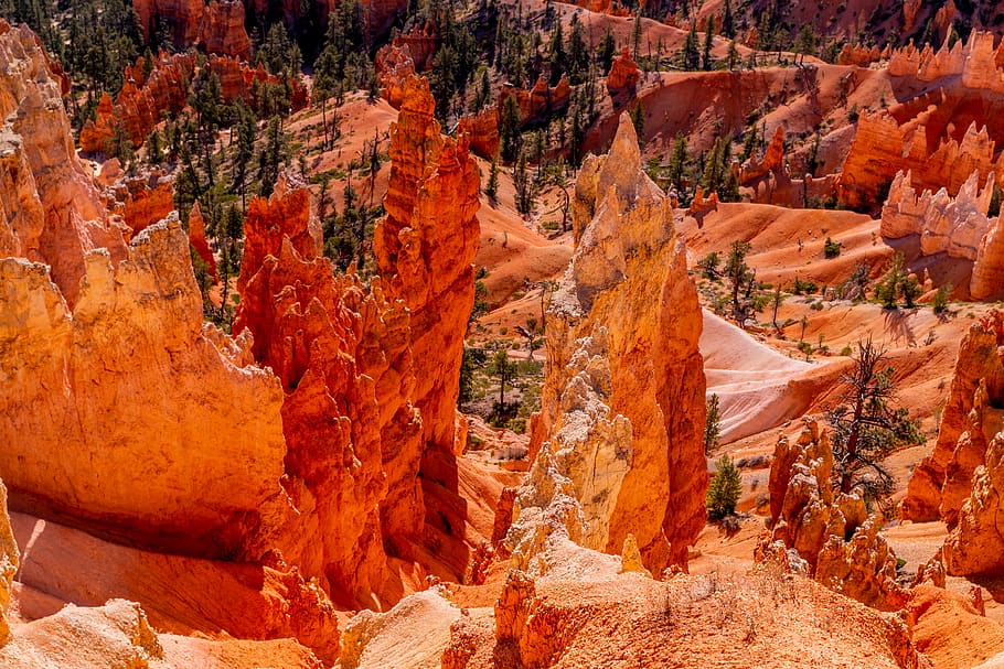 rock formations, outdoors, mountain, nature, valley, canyon, cliff HD wallpaper
