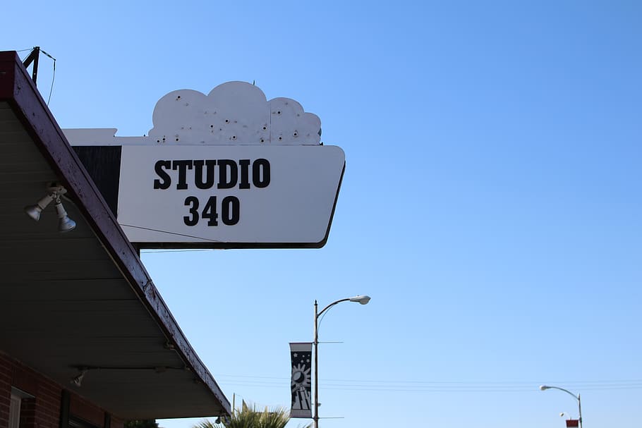 studio, sky, signs, street, text, communication, western script HD wallpaper