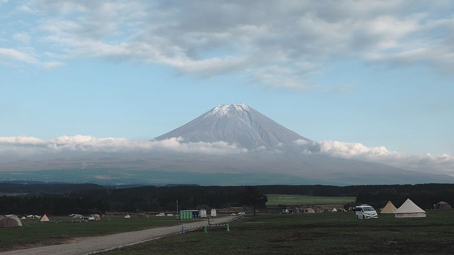 mt.fuji, fuji mountain, japan, camping, camping tent, view, HD wallpaper
