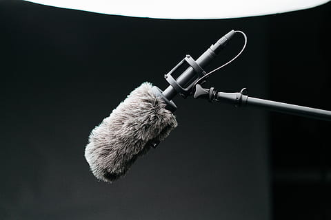 gray microphone with filter, light, creative, battery, lens, video HD wallpaper