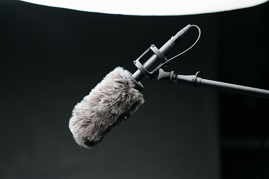gray microphone with filter, light, creative, battery, lens, video HD wallpaper