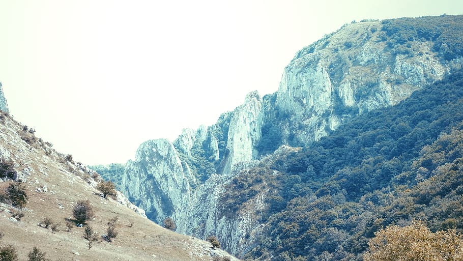 trees, mountains, minimal, cluj, nature, rock, hills, scenics - nature HD wallpaper