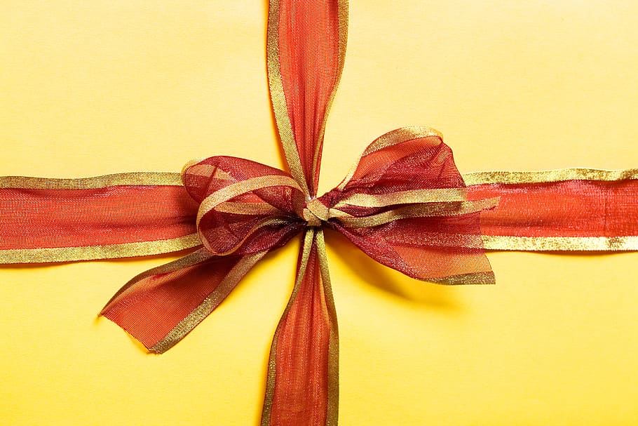 bow, ribbon, red, gift, holiday, shine, satin, background, photography