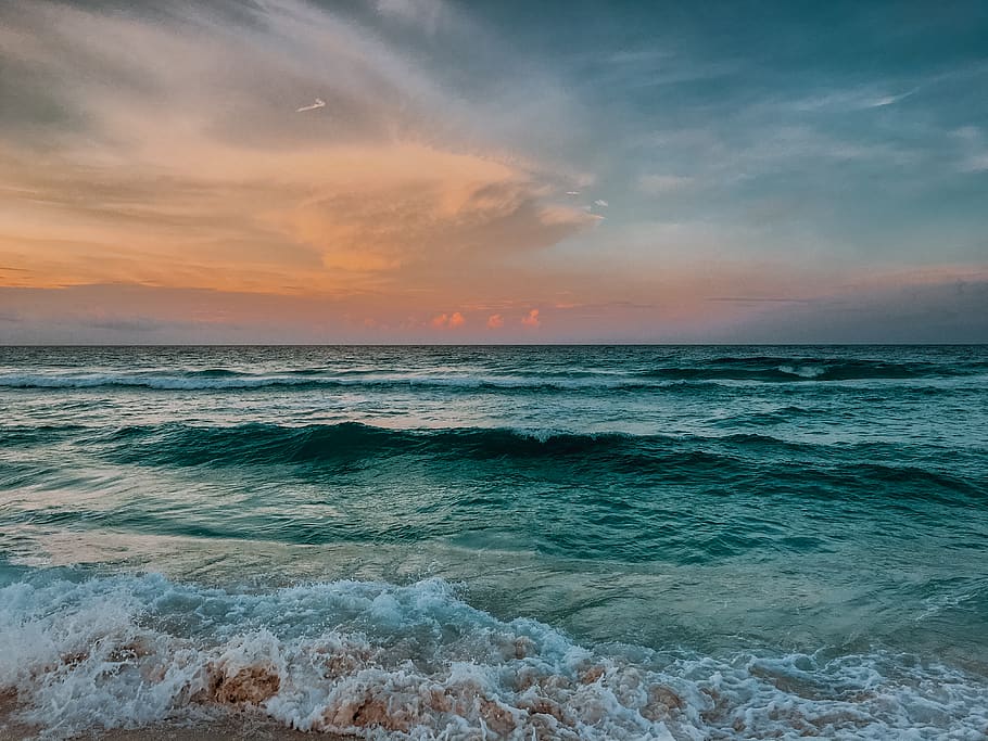 mexico, cancún, sea, sky, water, horizon over water, scenics - nature HD wallpaper
