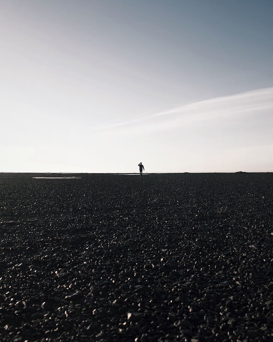 iceland, blacksand, minimal, empty, desert, explore, wander HD wallpaper