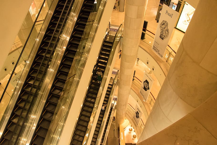 taiwan, taipei 101 mall, marble, architecture, indoors, escalator HD wallpaper