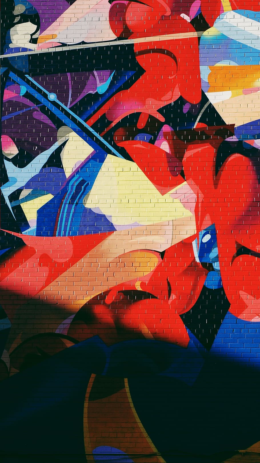 multicolored graphics painted wall, multi colored, art and craft HD wallpaper