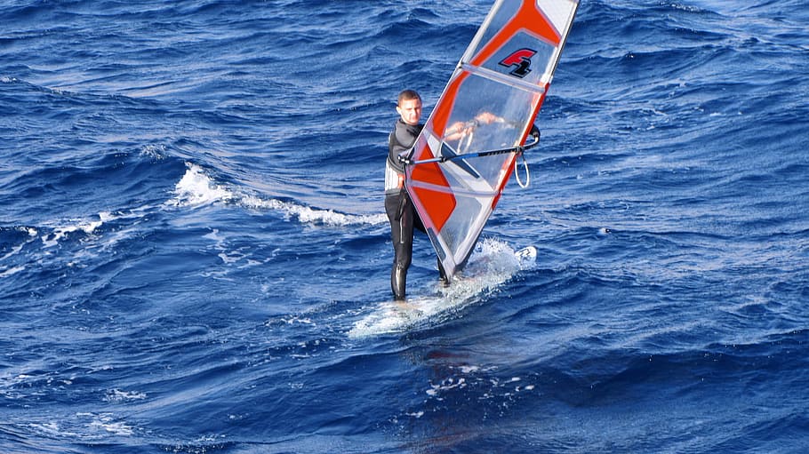 surfing, windsurf, windsurfing, fun, hawaii, kite, sea, jump HD wallpaper