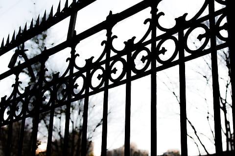 railing, silhouette, gate, prison, fense, black, fence, grille HD wallpaper