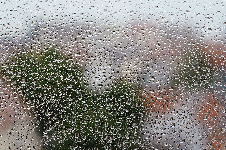 rain, moisture, window, raindrop, drip, glass, water, wet, rainy HD wallpaper