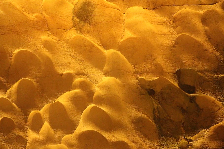 yellow surface, halong bay vietnam, nature, wall, sandstone, rock HD wallpaper
