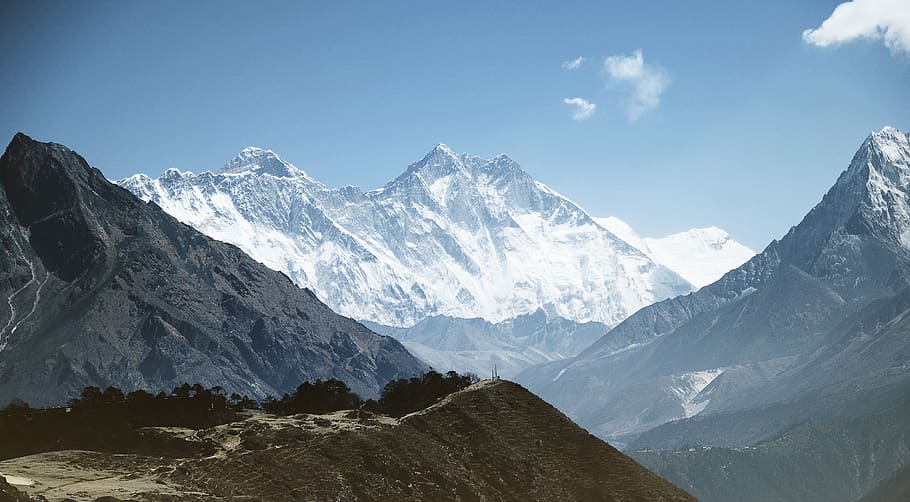 snow coated mountains during daytime, scenics - nature, sky, mountain range HD wallpaper