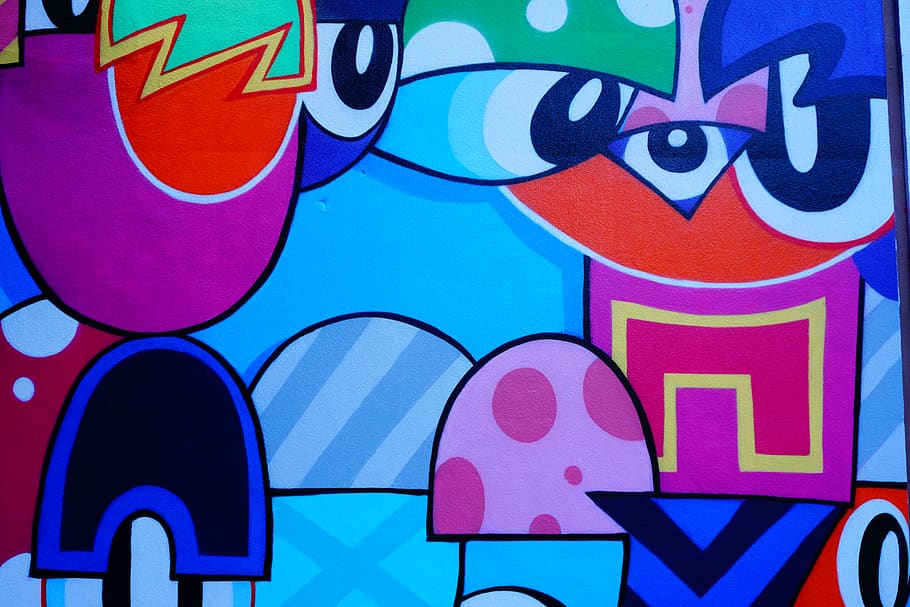 multicolored mural, multi colored, full frame, art and craft HD wallpaper