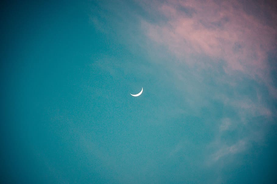 moon and sky, beauty in nature, space, cloud - sky, astronomy HD wallpaper