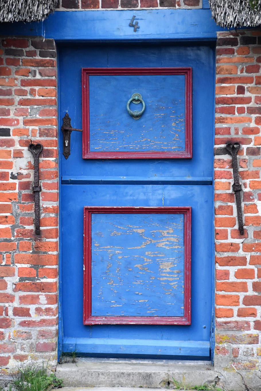 brick, door, kattrepel 3, germany, sankt peter-ording, flagstone HD wallpaper