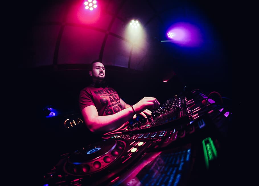 HD wallpaper: DJ playing DJ console, lighting, person, human, club, guitar  | Wallpaper Flare