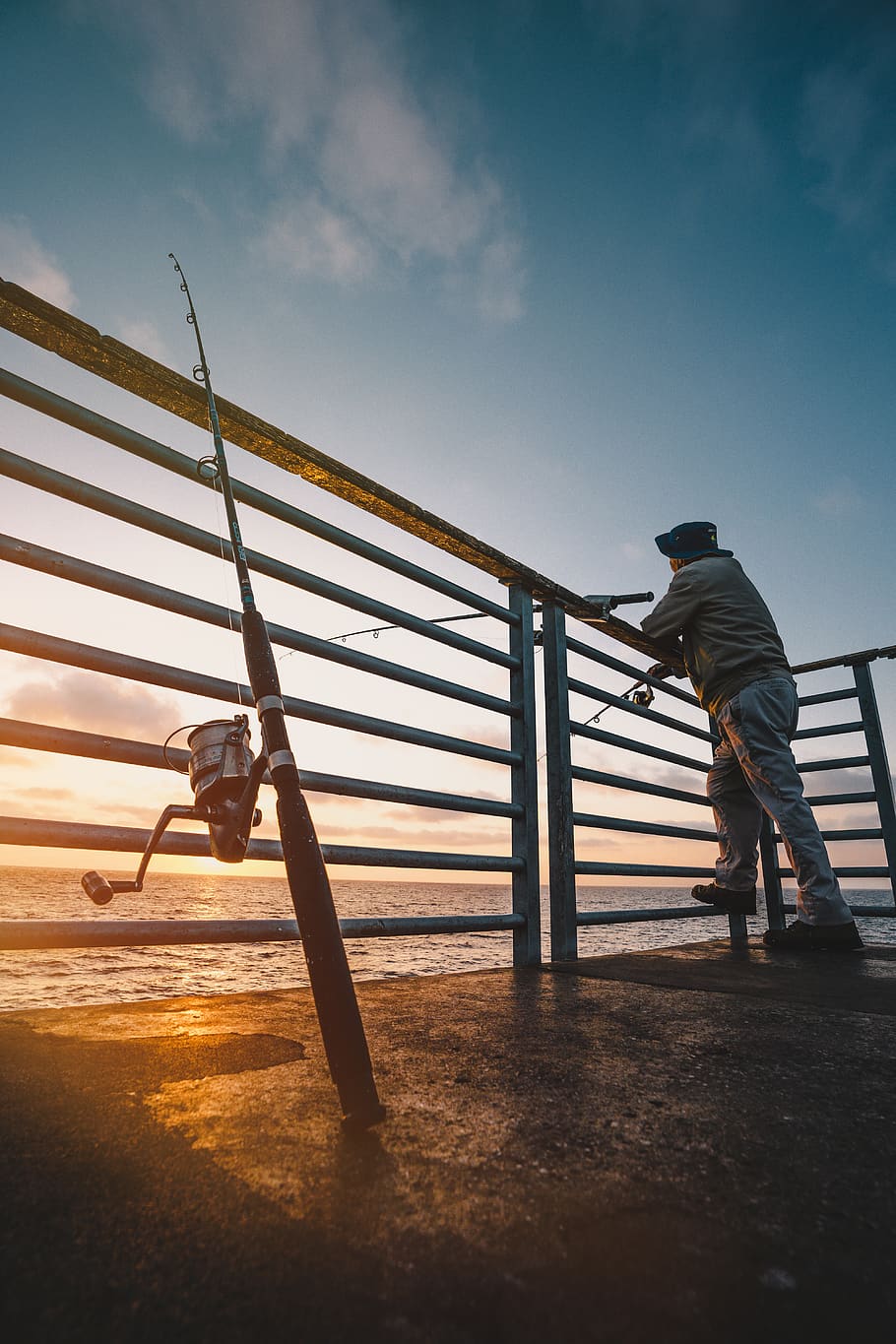 HD wallpaper: man fishing during sunset, people, person, human