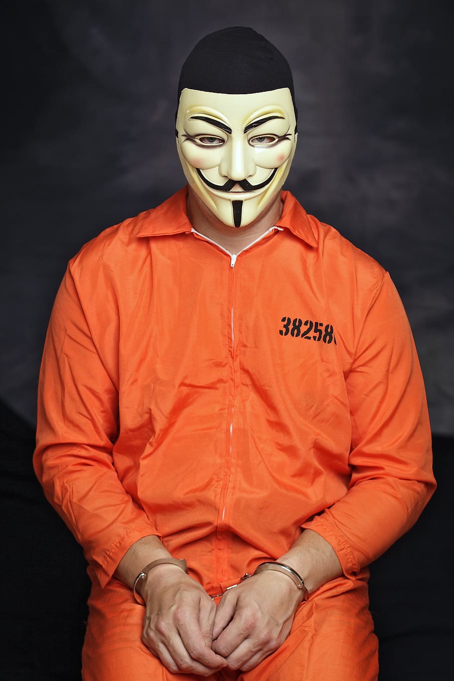 mask, an anonymous, hacker, crime, face, man, front view, disguise, HD wallpaper