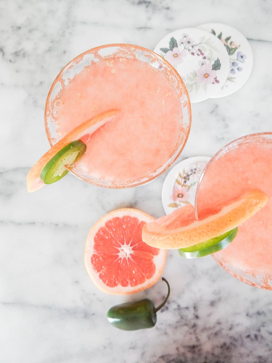 two pomelo juices, food, grapefruit, flora, plant, citrus fruit HD wallpaper