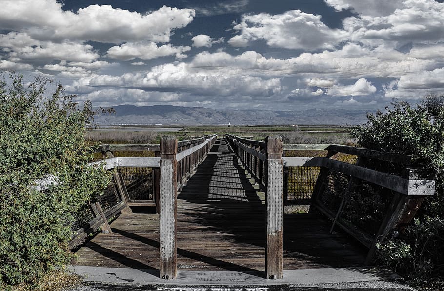 trail, brige, sky, clouds, cloud - sky, architecture, built structure HD wallpaper