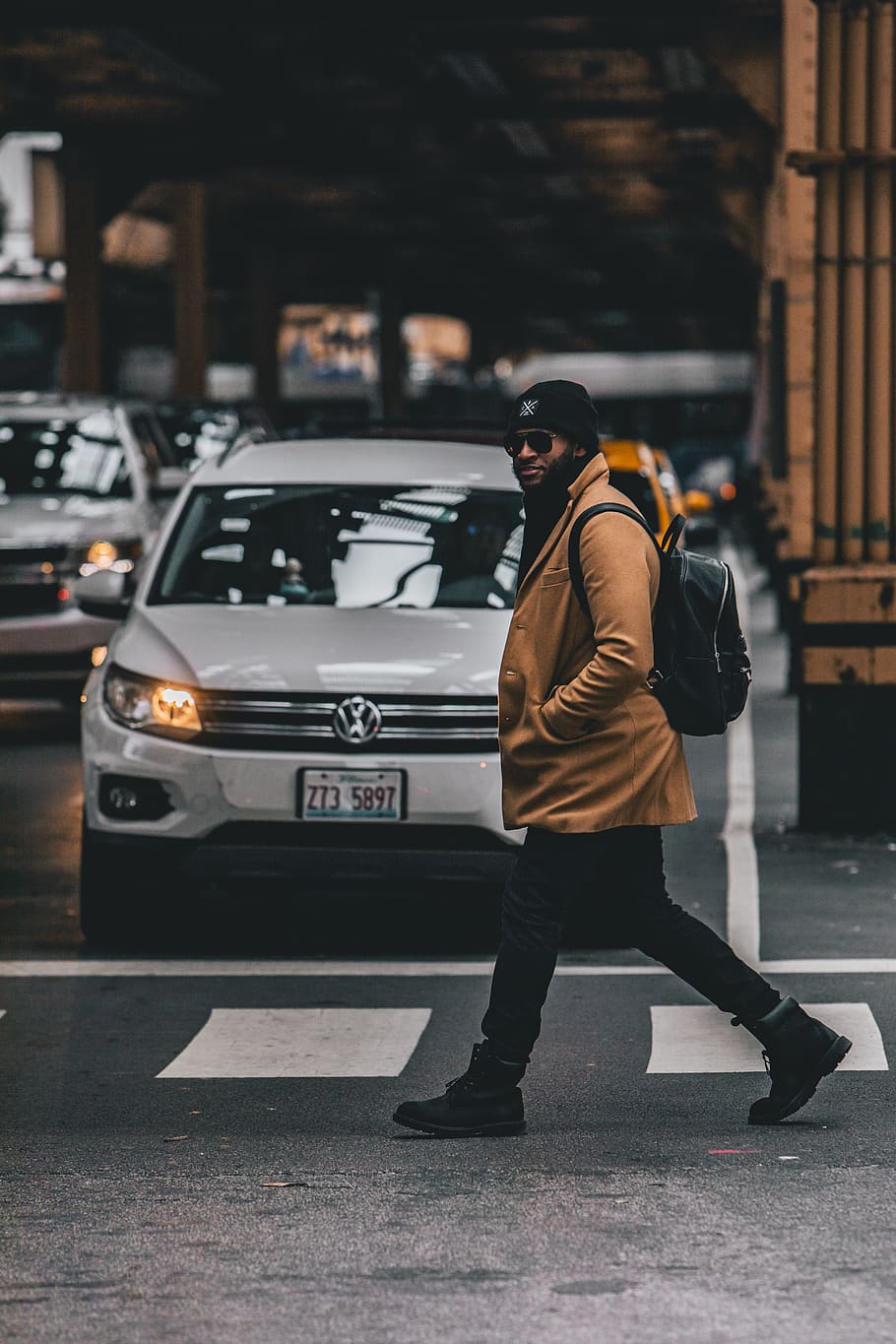 man crossing streets, tarmac, asphalt, road, person, human, transportation HD wallpaper