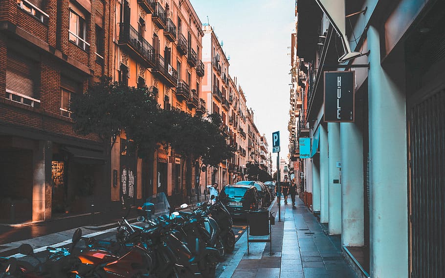 road between buildings, architecture, building exterior, city HD wallpaper