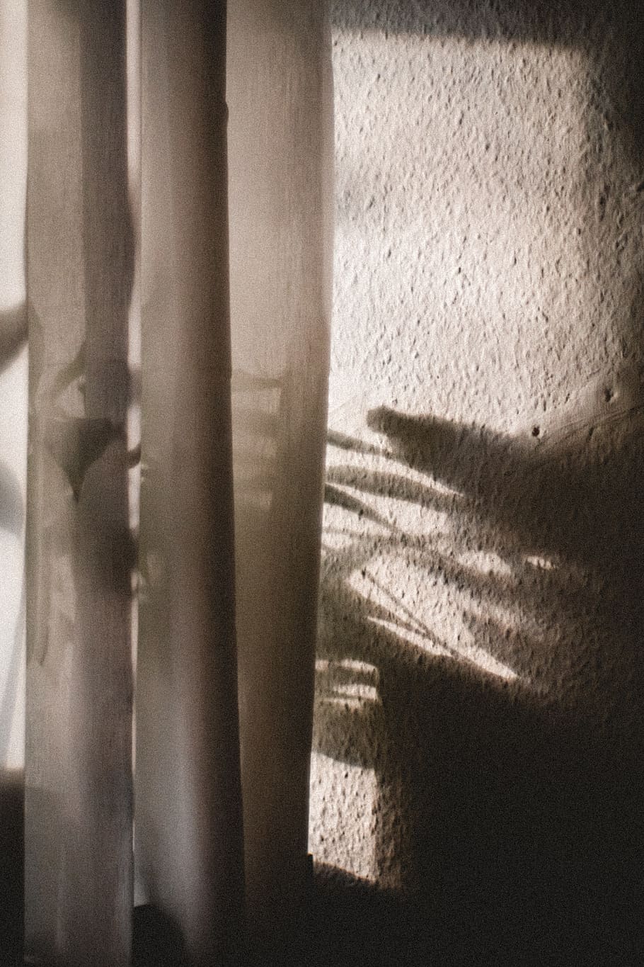 Curtain, shadow, indoors, sunlight, no people, close-up, day HD wallpaper