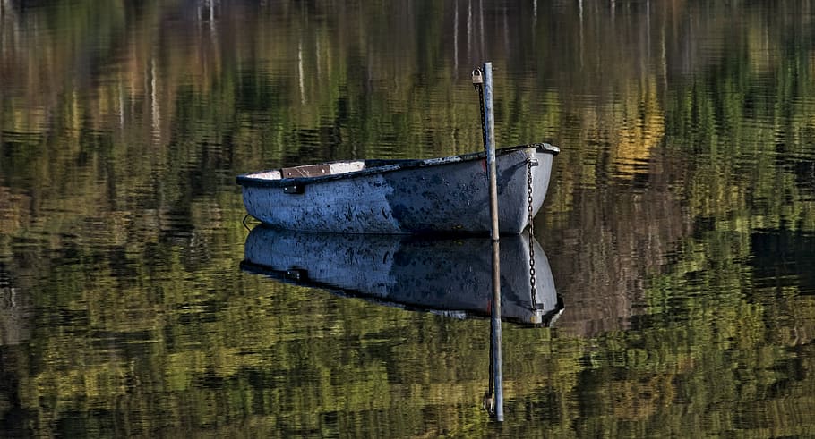 reflections, boat, lake, water, nautical vessel, mode of transportation HD wallpaper