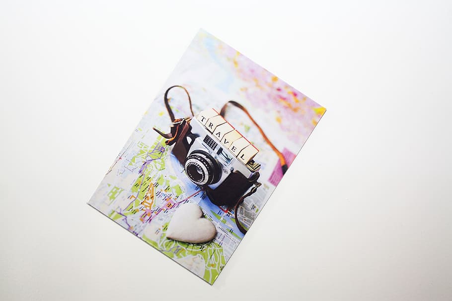Silver Camera Photograph Placed on Surface, card, color, design HD wallpaper