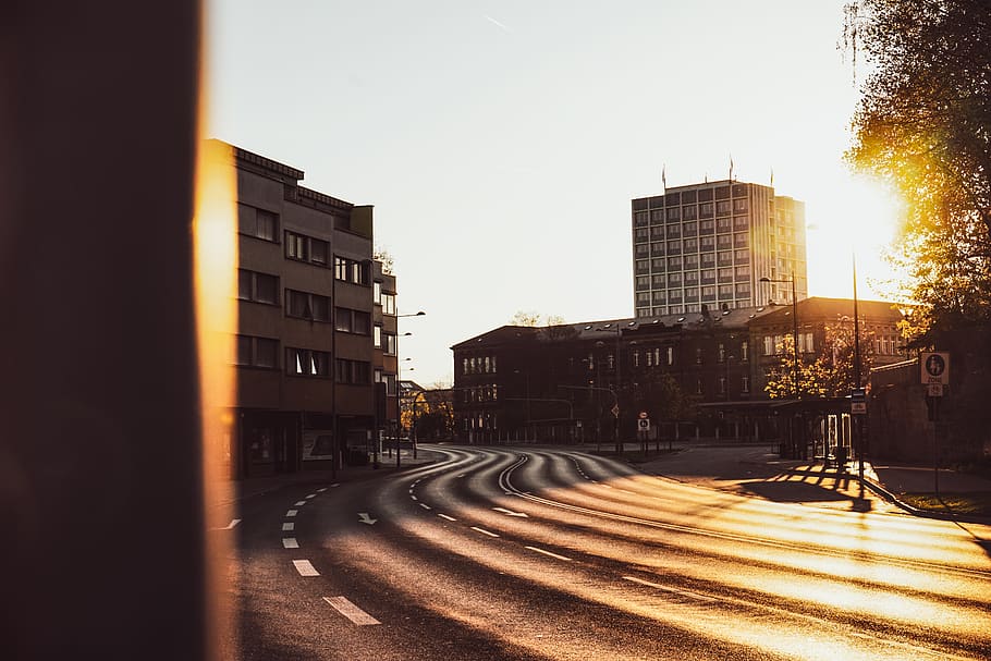 concrete road pavement, building exterior, architecture, sky HD wallpaper