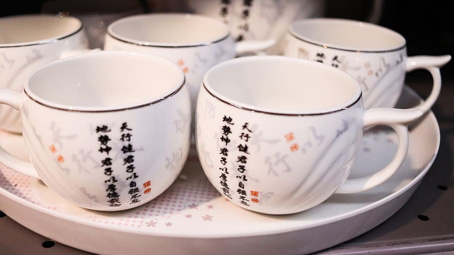 cup, plate, bowl, table, coffee mug, chinaware, china ware HD wallpaper