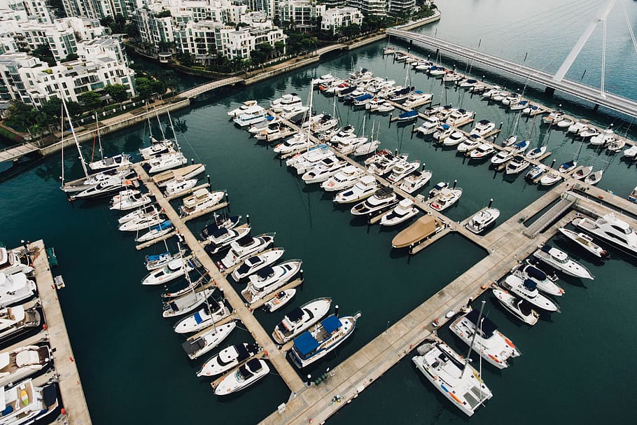 yachts on dock, marina, pier, transportation, waterfront, harbor HD wallpaper