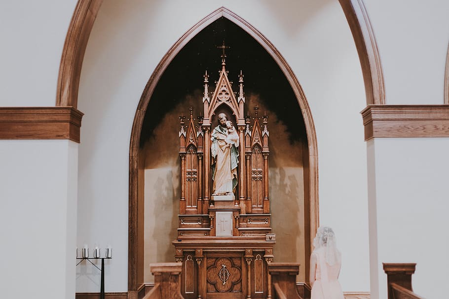 brown religious sculpture, religion, place of worship, spirituality HD wallpaper