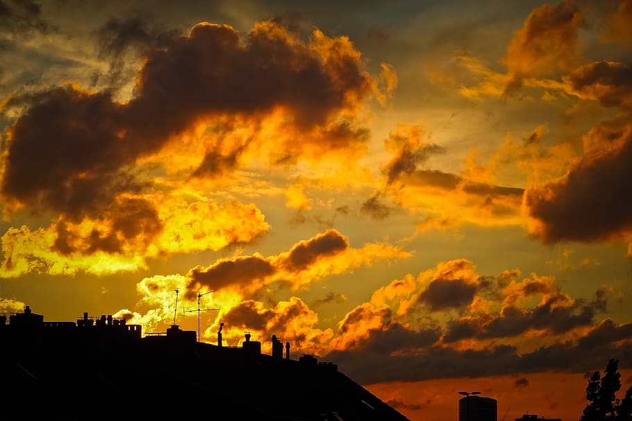 sky, clouds, sunset, nature, weather, mood, atmosphere, evening HD wallpaper