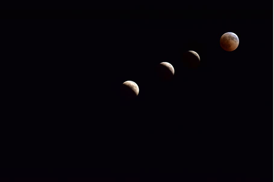 moon, full moon, lunar eclipse, sky, star, total lunar eclipse, HD wallpaper