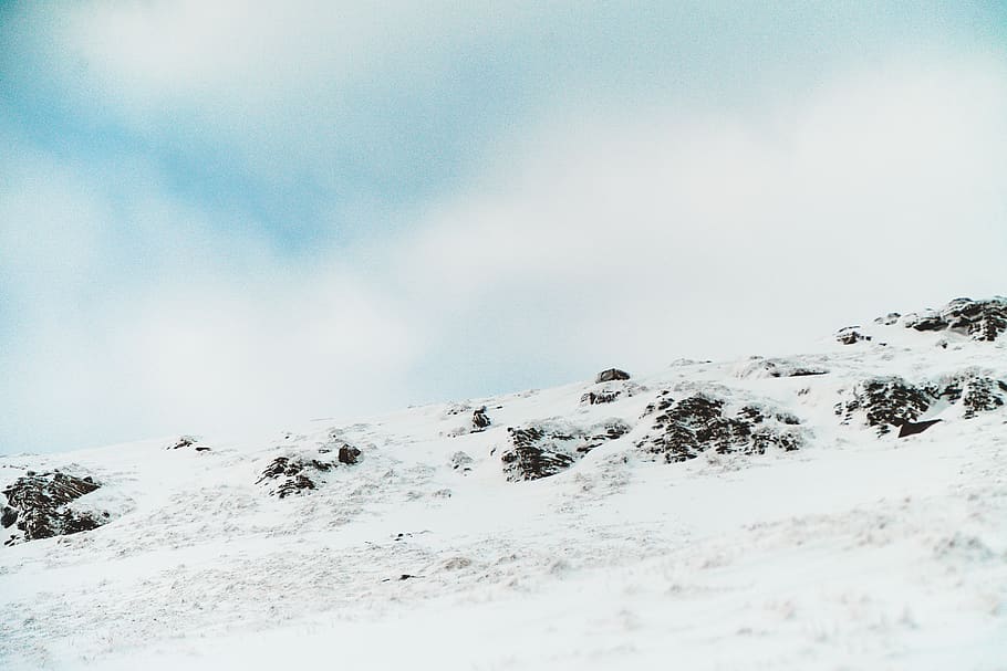 white snow field, nature, outdoors, slope, mountain, human, person HD wallpaper