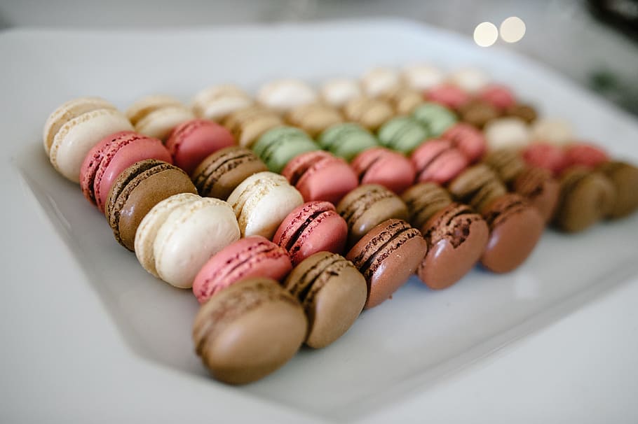 Assorted Macaroons, chocolate, close-up, color, confection, delicious HD wallpaper