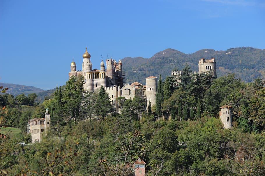 castle, landscape, italy, the apennines, architecture, emilia, HD wallpaper
