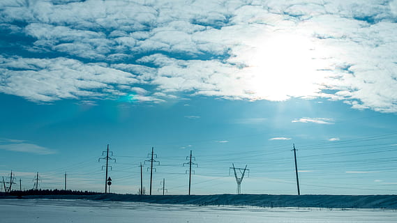 sky, cables, line, energy, electricity, technology, voltage HD wallpaper